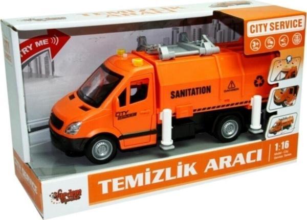 Toysturka Sürtmeli Sesli Temizlik Aracı Turuncu - Image 1