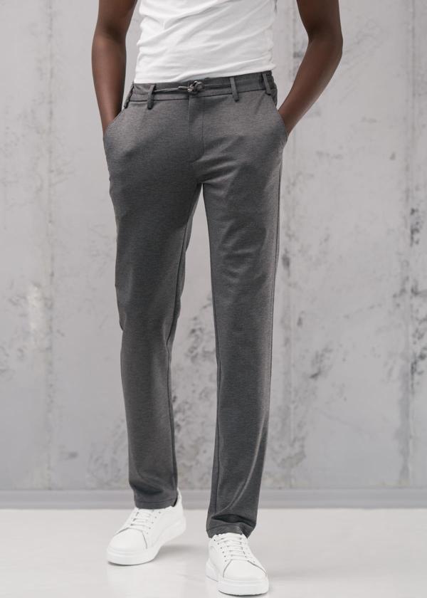 Beli Lastikli ve İplikli Rayon Kumaş Regular Fit Likralı Jogger Pantolon - Image 1