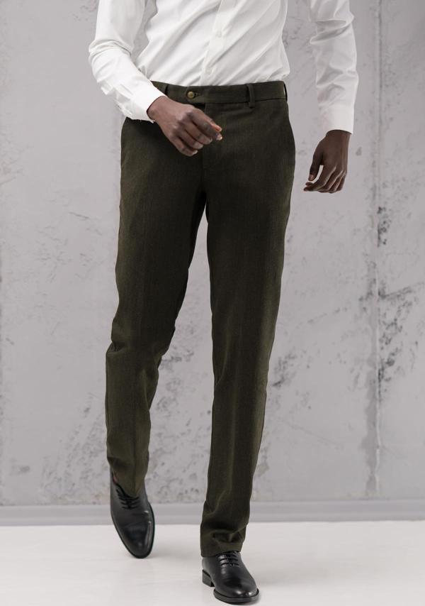 Ecer Regular Fit Düz Kalın Kışlık Gabardin Yan Cepli Pantolon - Image 1
