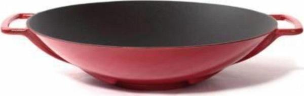Sürel Wok Tava 35 Cm Kırmızı Demir Döküm - Image 1