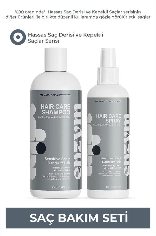 Enzym Cosmetics Hassas Saç Derisi Ve Kepekli Saçlara Özel Saç Bakım Kepek Karşıtı Seti (Şampuan+Sprey) - Image 1