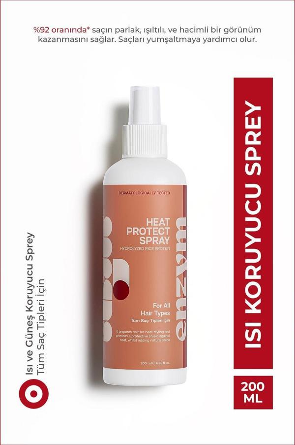Enzym Cosmetics Isı Ve Güneş Koruyucu Etkili Saç Spreyi 200 Ml (Keratin + Hidrolize Pirinç Proteini) - Image 1