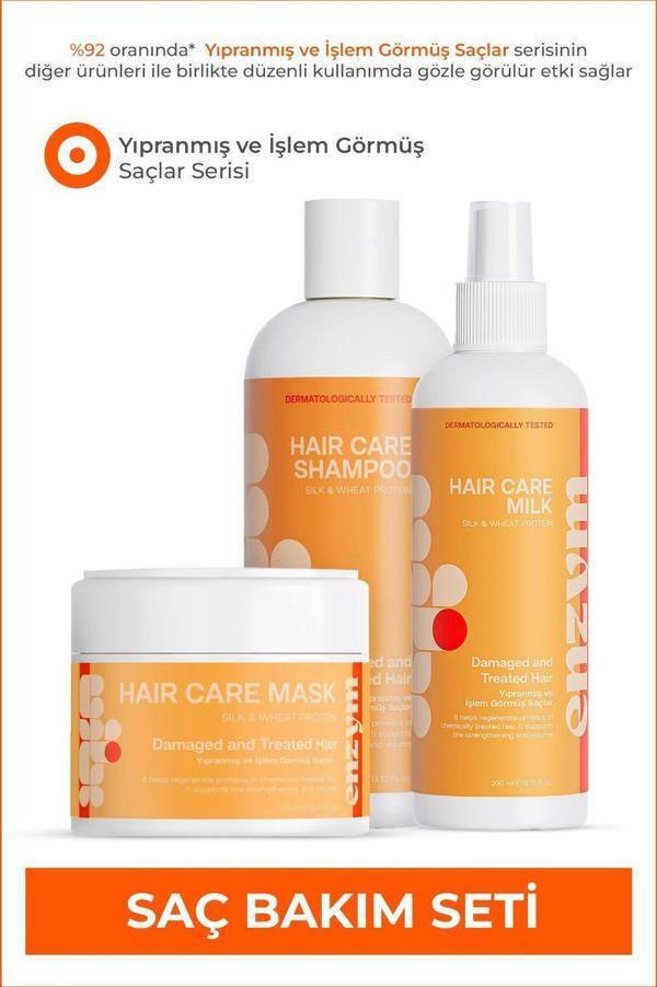 Enzym Cosmetics Yıpranmış Ve Işlem Görmüş Saçlara Özel Saç Bakım Seti (Şampuan,Sprey,Maske) - Image 1