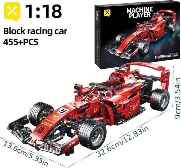 F1 FORMULA YARIŞ ARACI 6+ YAŞ 455 PARÇA PULL BACK ÇEK BIRAK LEGO YAPI BLOK HEDİYELİK OYUNCAK - Image 1