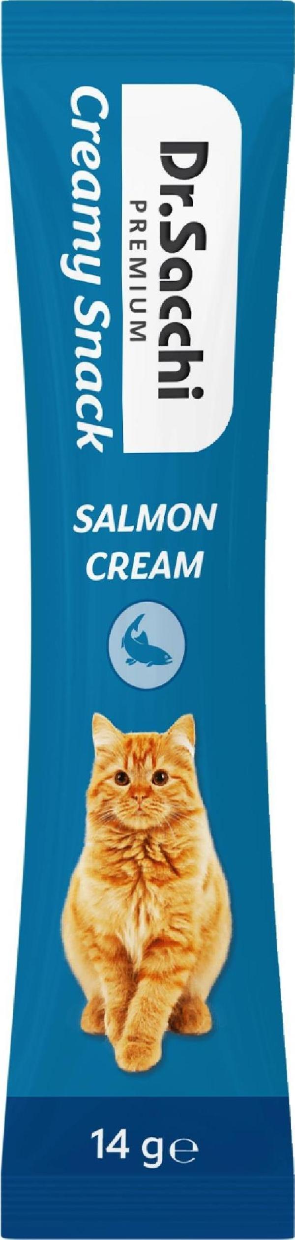 Dr.Sacchi Creamy Snack Salmon Sıvı Kedi Ödülü 14G - Image 1