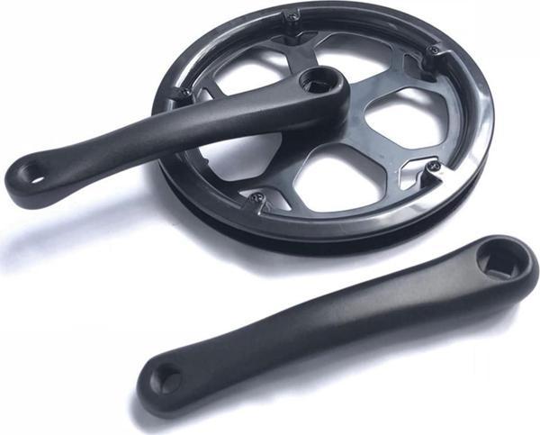 Elektrikli Bisiklet Aynakol Aluminyum Tek Yaprak 48T 170 mm Vitesli Uyumlu Siyah  - Image 1