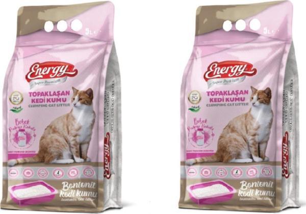 Energy Super Premıum Ultra Clumping Bentonit Kedi Kumu - Bebek Pudrası Kokulu 2*5 L - Image 1