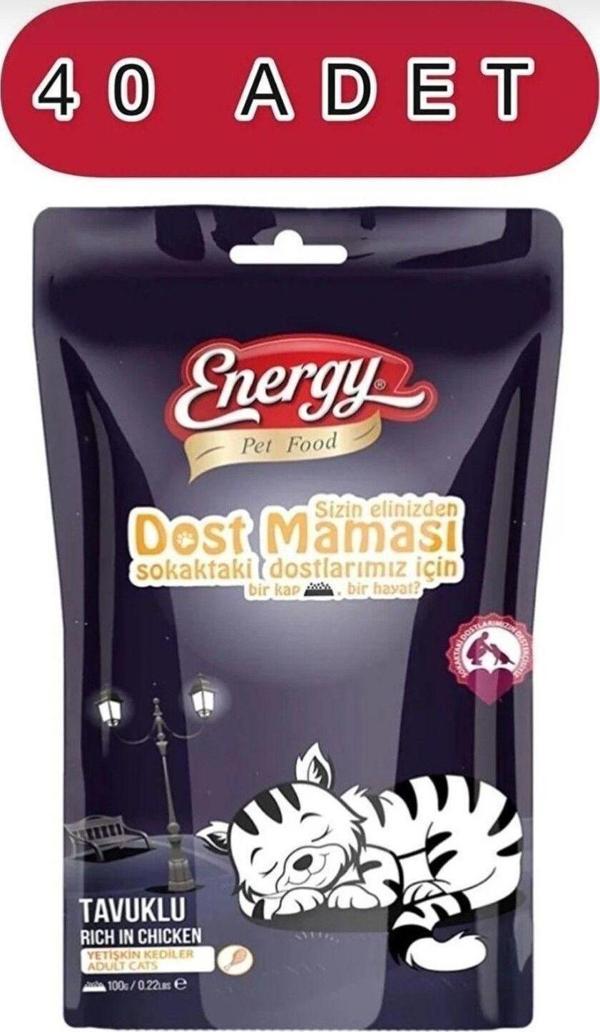 Energy Tavuklu Dosluk Kedi Maması 100 Gram 40 Adet - Image 1
