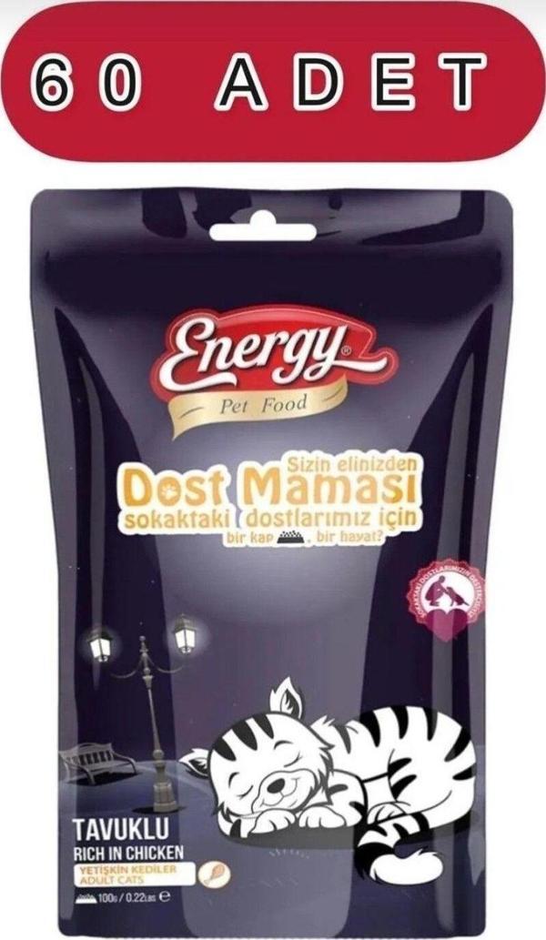Energy Tavuklu Dosluk Kedi Maması 100 Gram 60 Adet - Image 1