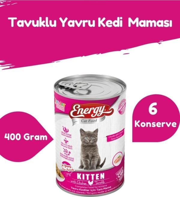Energy Tavuklu Yavru Kedi Maması-400 Gram-6 Konserve - Image 1