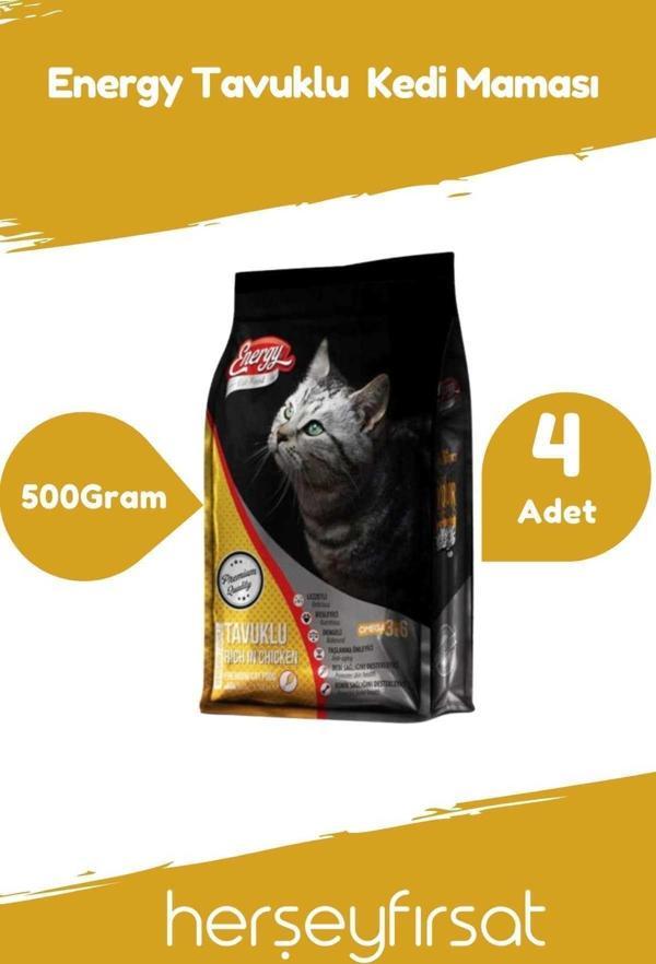 Energy Tavuklu Yetişkin Kedi Maması 500 Gram-4 Adet - Image 1
