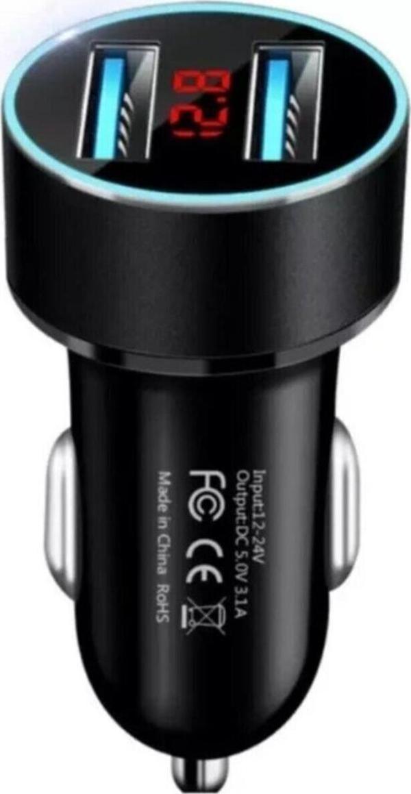 Herşey Fırsat Oto Telefon Şarj Cihazı 2Li Usb-Black - Image 1