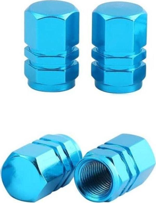 Cekasan Alüminyum Hexagon Mavi Sibop Kapağı 4 Adet - Image 1