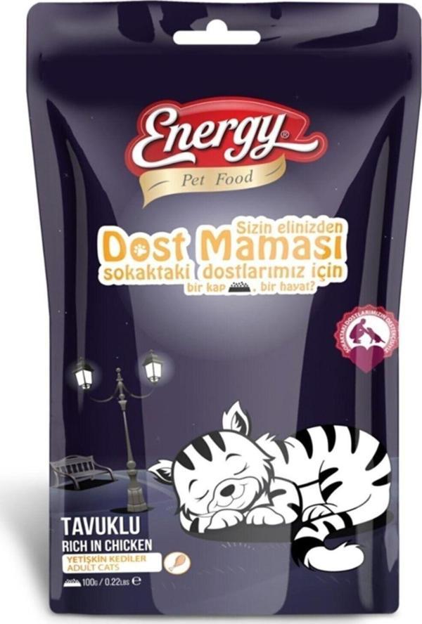 Energy 100Gr Yetişkin Dost Kedi Maması Tavuklu ''2 Adet'' (Sokaktaki Dostlarmızıa) - Image 1