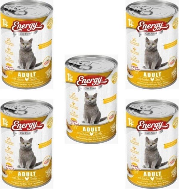 Energy Cat Food Tavuklu Yetişkin Islak Kedi Maması 5'Li – 400 G - Image 1