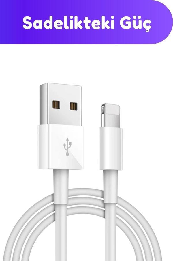 Herşey Fırsat Apple Iphone Uyumlu Usb Hızlı Şarj Ve Data Kablosu-Beyaz-1 Metre - Image 1