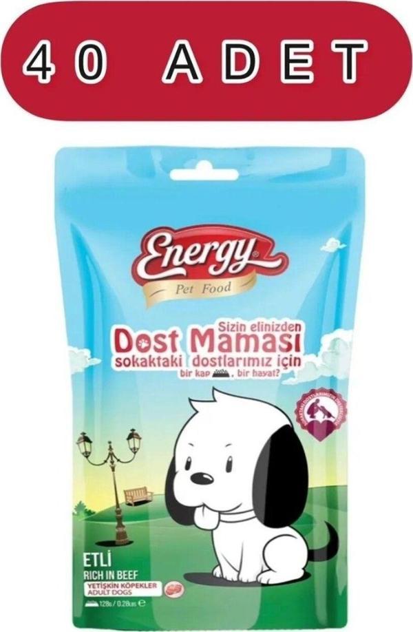 Energy Etli Dosluk Köpek Maması 125 Gram 40 Adet - Image 1