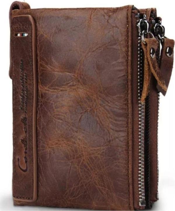 Humerpaul Hakiki Deri Cüzdan Boy 9 Cm Genişlik 11 Cm- Açık Kahve - Image 1