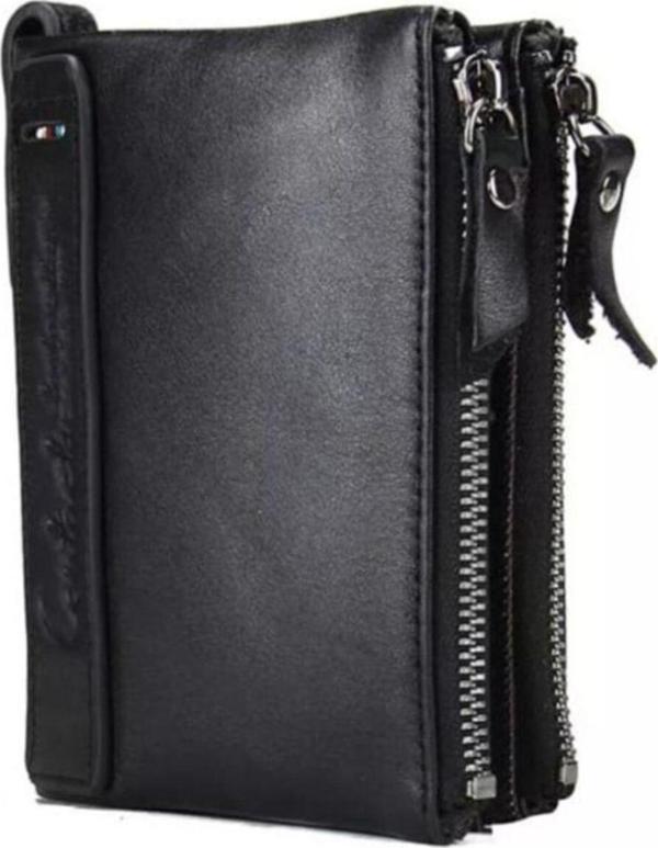 Humerpaul Hakiki Deri Cüzdan Boy 9 Cm Genişlik 11 Cm Siyah - Image 1