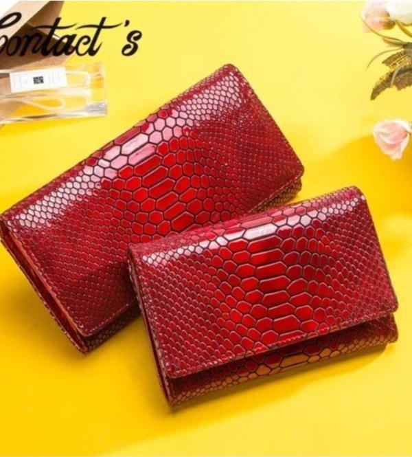 Kostacs Yılan Deri Cüzdan-Kırmızı ( Boy 14,5 Cm- Genişlik 10 Cm) - Image 1
