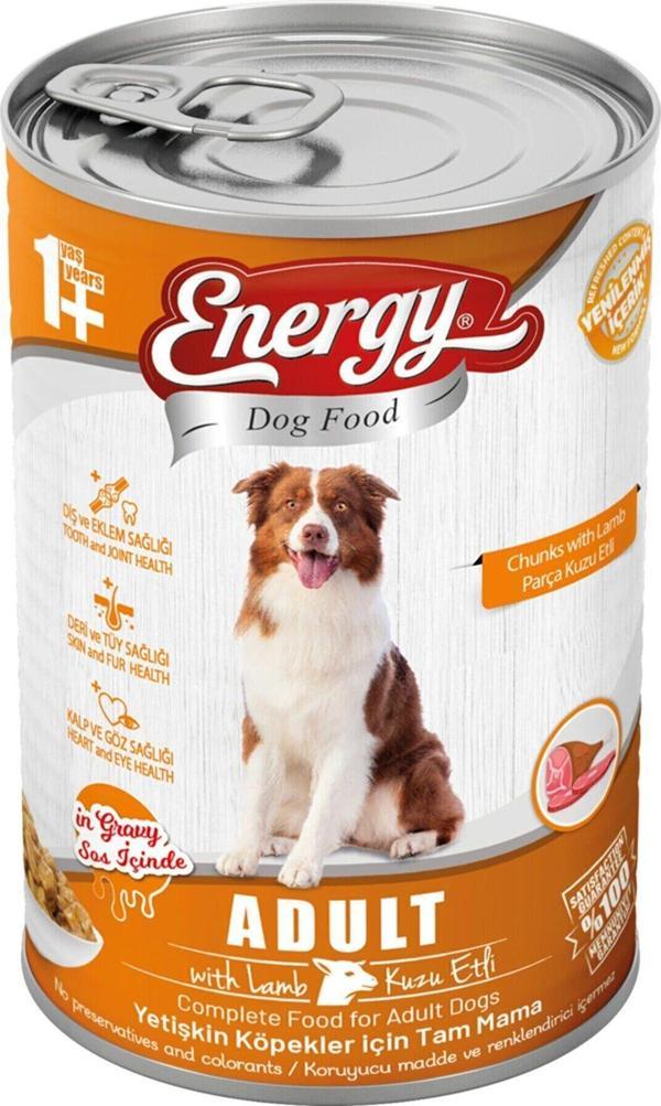 Energy Kuzu Etli Yetişkin Islak Köpek Maması Konserve 415 Gr 40 Adet - Image 1