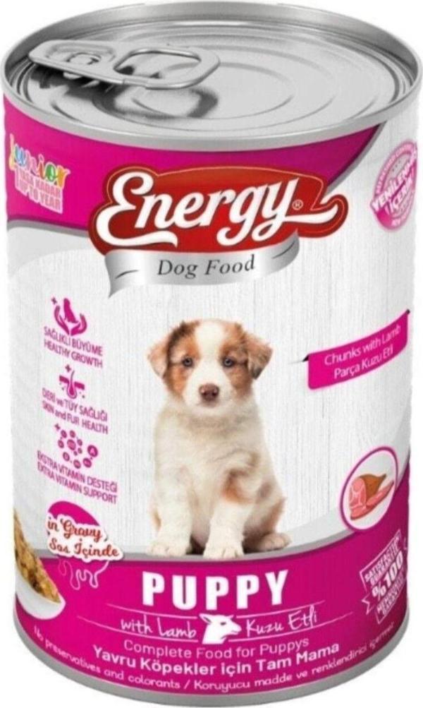 Energy Pet Food Energy Kuzu Etli Yavru Islak Köpek Konserve Maması 415 Gram 80 Adet - Image 1
