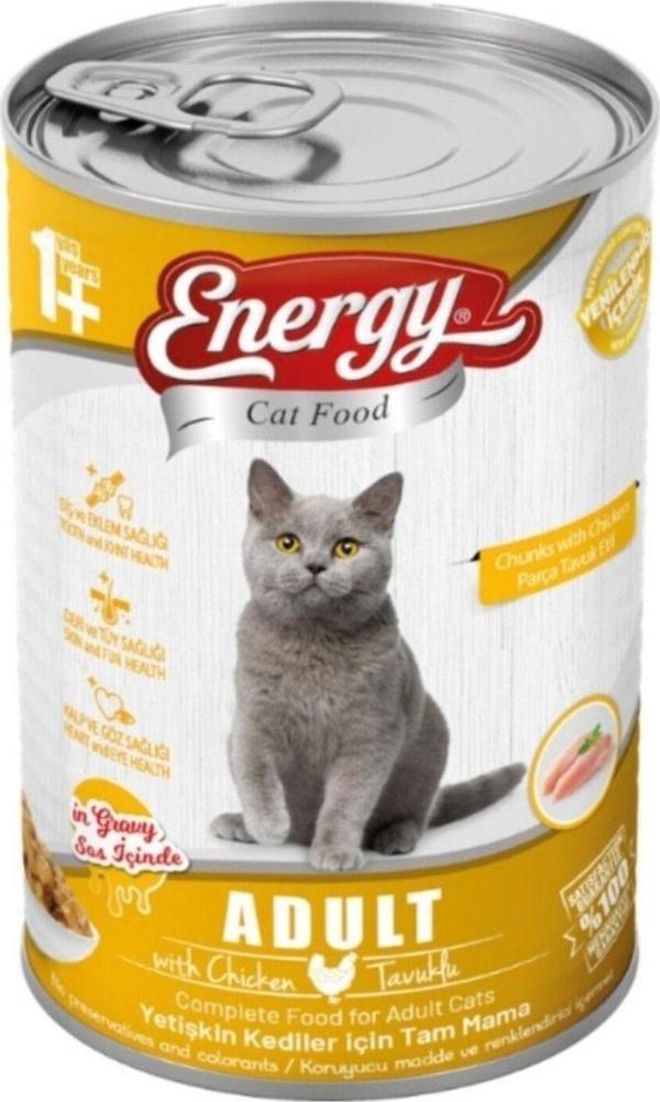 Energy Pet Food Energy Tavuklu Yetişkin Islak Konserve Maması 415 Gram 80 Adet - Image 1