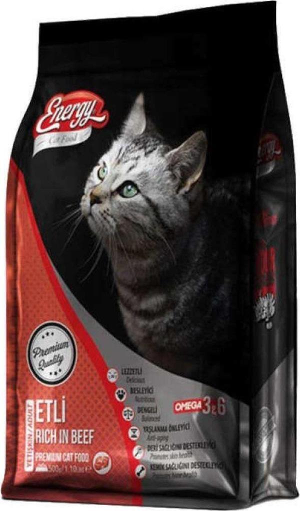 Energy Sığır Etli Yetişkin Kedi Maması 500 Gram-4 Adet - Image 1