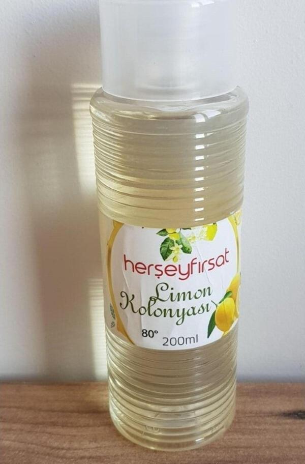 Herşey Fırsat Herşeyfırsat 80 Derece 4 Adet 200 Ml Limon Kolonya + 10 Adet Roll Maske - Image 1
