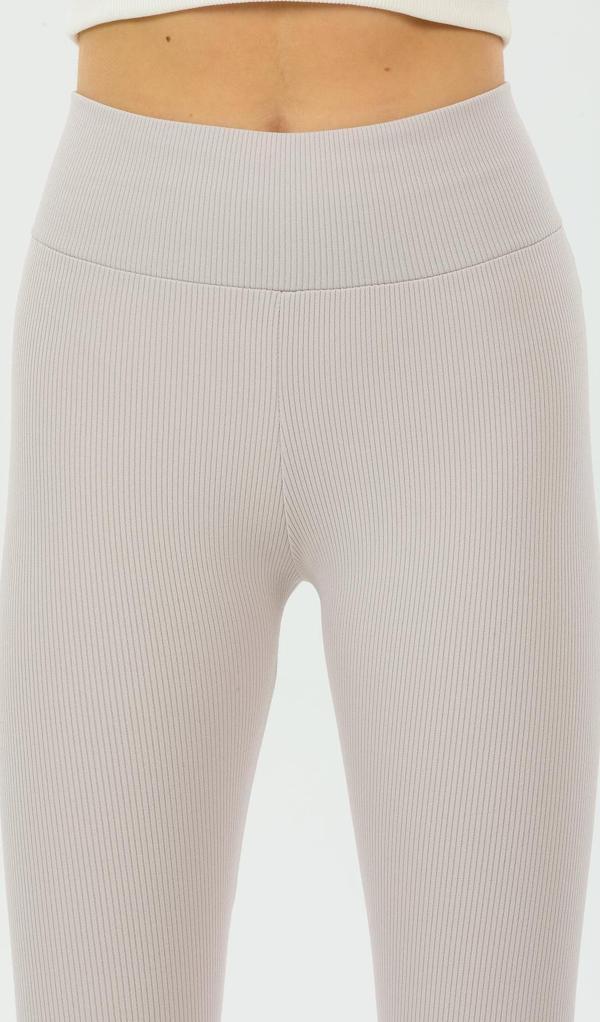 Yüksek Bel, Fitilli, Toparlayıcı interlok Beli Lastikli Örme Kadın Tayt - Image 1