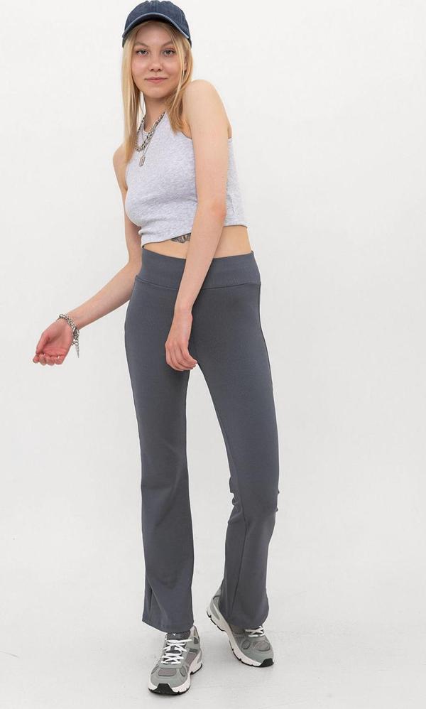 Yüksek Bel, Fitilli, Toparlayıcı Kaşkorse ispanyol fit and flare Örme Tayt - Image 1