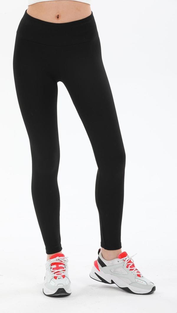 Yüksek Bel Örme Büyük Beden Toparlayıcı Kadın Tayt Çelikli interlok - Image 1