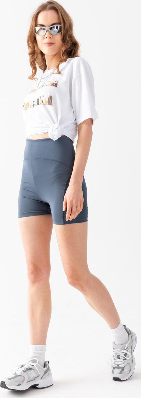 Yüksek Bel Toparlayıcı Karyoka Dikişli Şort Spor Push Up Biker Tayt @Cenova - Image 1