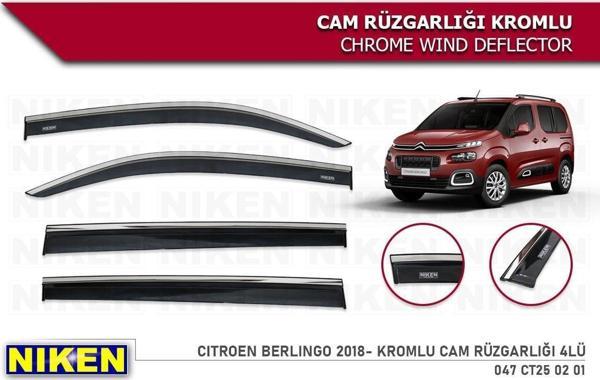 Citroen Berlingo Kromlu Cam Rüzgarlığı Niken 2019+ sonrası - Image 1