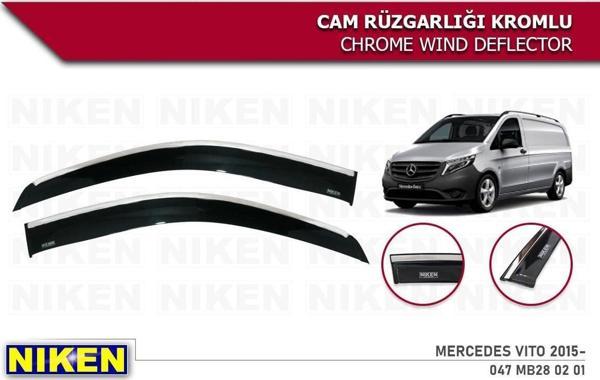 Mercedes Vito Kromlu Cam Rüzgarlığı 2' li Niken 2015+ - Image 1