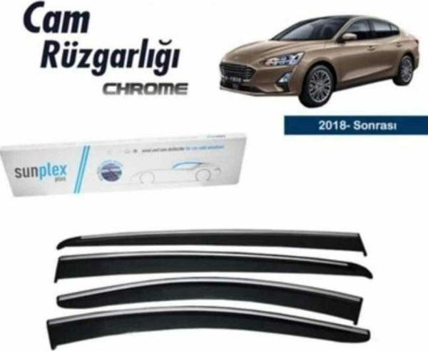 Fiat Focus 4 (hb-sedan) Kromlu Cam Rüzgarlığı 2018 ve sonrası Sunplex - Image 1