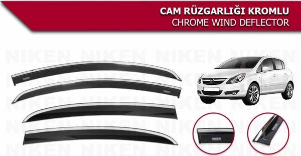 Opel Corsa D Kromlu Cam Rüzgarlığı Niken 2007 sonrası uyumlu - Image 1