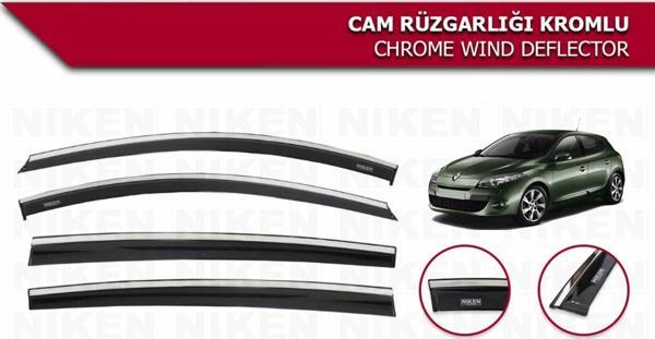 Renault Megane 3 Kromlu Cam Rüzgarlığı Niken 2011-2015 arası - Image 1