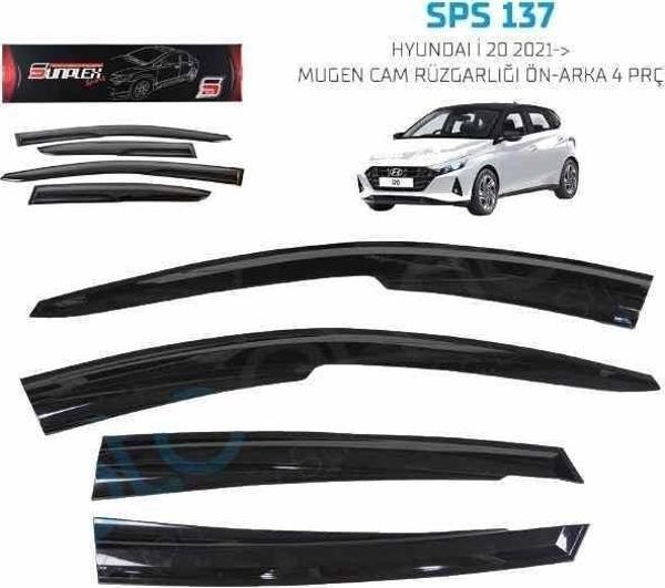 Hyundai i20 Mugen Cam Rüzgarlığı 2021 sonrası 4'lü Sunplex - Image 1