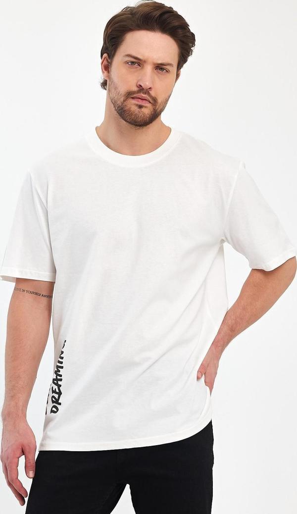 Erkek Arkası Rodi Baskılı Bisiklet Yaka T-shirt 2750 - Image 1