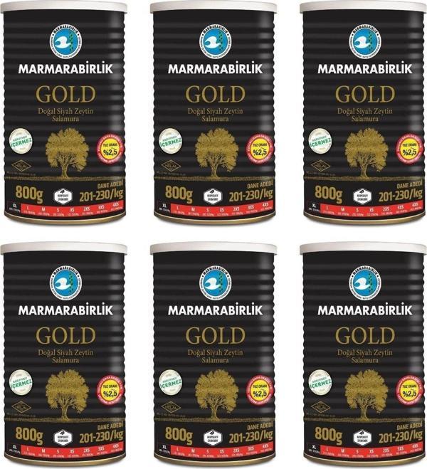 Marmarabirlik 201-230 Gold Xl Zeytin 201-230 Adet Sayısı , 6 X 800Gr Salamura. - Image 1
