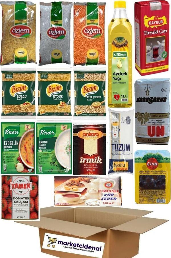 Marketcidenal Ramazan Erzak Yardım Paketi Kumanya Kolisi 16 Parça - Image 1