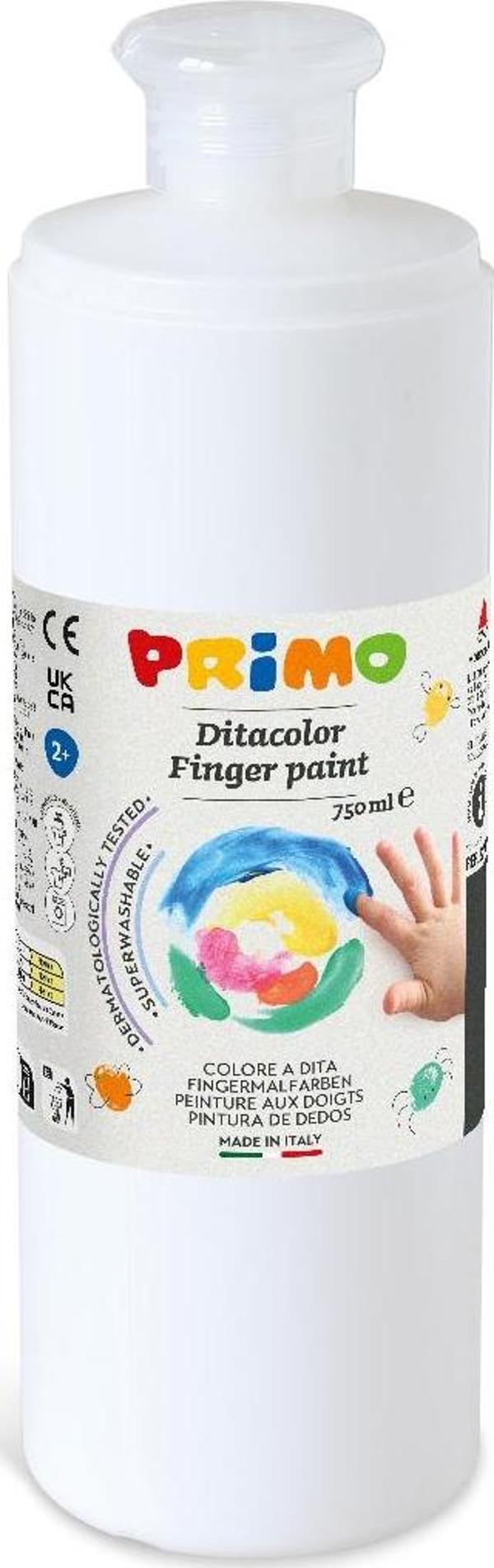 Primo Yıkanabilir Parmak Boyası - Beyaz 750ml - Image 1
