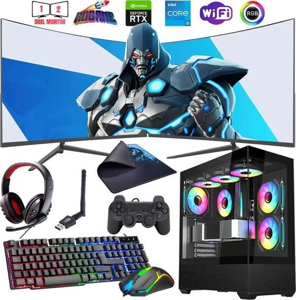 i5 12400F 16GB DDR4 1TB m2 8GB RTX4060 Çift 24" Monitörlü Oyun Bilgisayarı (Gaming SET) - Image 1