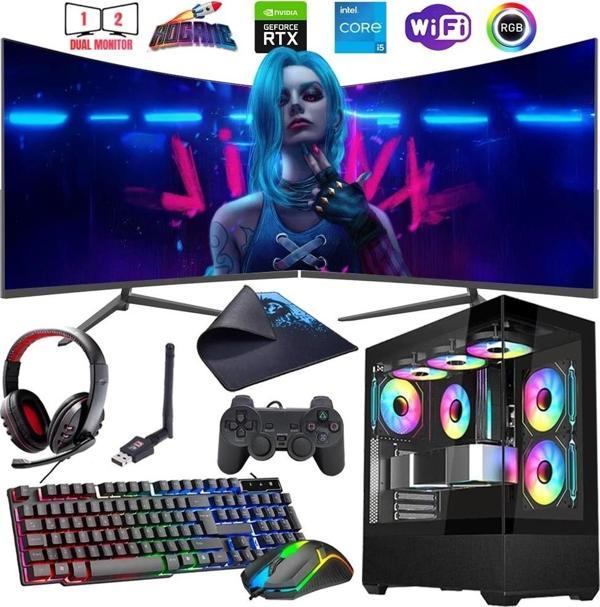 i5 13400F 16GB DDR4 1TB m2 8GB RTX4060 Çift 24" Monitörlü Oyun Bilgisayarı (Gaming SET) - Image 1