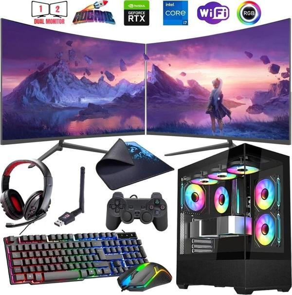 i7 13700F 16GB DDR4 1TB m2 12GB RTX3060 Çift 24" Monitörlü Oyun Bilgisayarı (Gaming SET) - Image 1