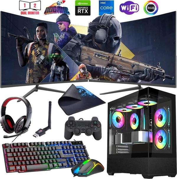 i7 13700F 16GB DDR4 1TB m2 8GB RTX4060 Çift 24" Monitörlü Oyun Bilgisayarı (Gaming SET) - Image 1