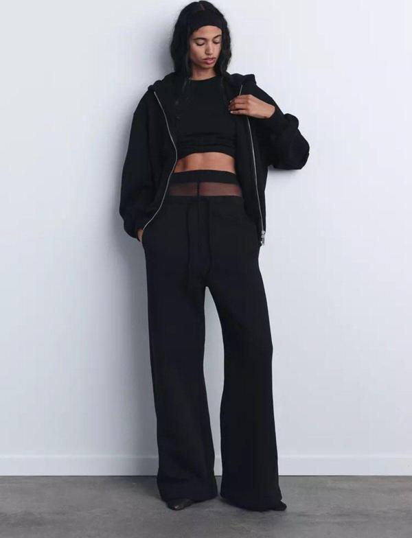 The Champ Clothing İçi Polar Oversize Kesim Kapüşonlu Siyah Eşofman Takımı - Image 1