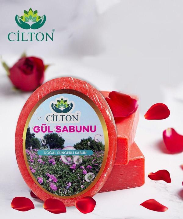 Cilton Gül Sabunu Doğal Süngerli Sabun 150 Ml - Image 1