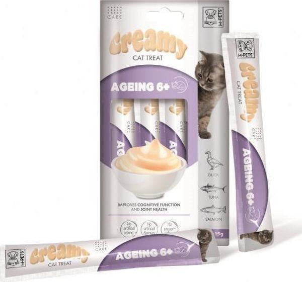 M-Pets Ageing 6+ Fonksiyonel Creamy Kedi Ödülü 4X15 gr - Image 1
